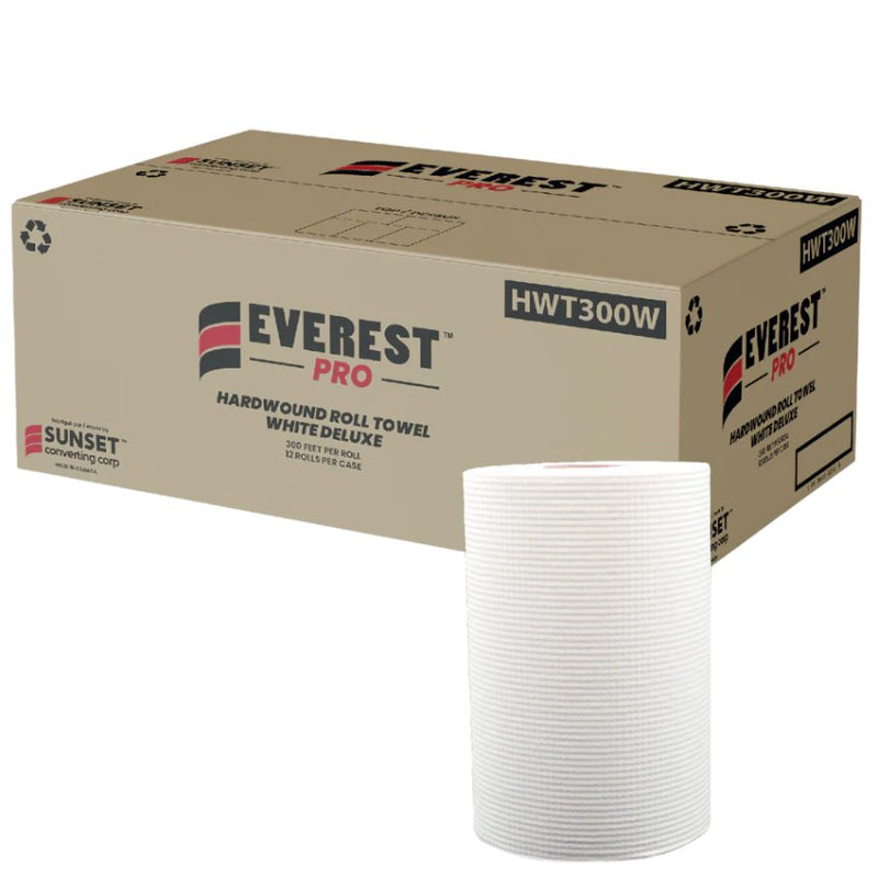 Everest Pro HWT300W - White Hand Paper Towel Roll 300' - 12 Rolls