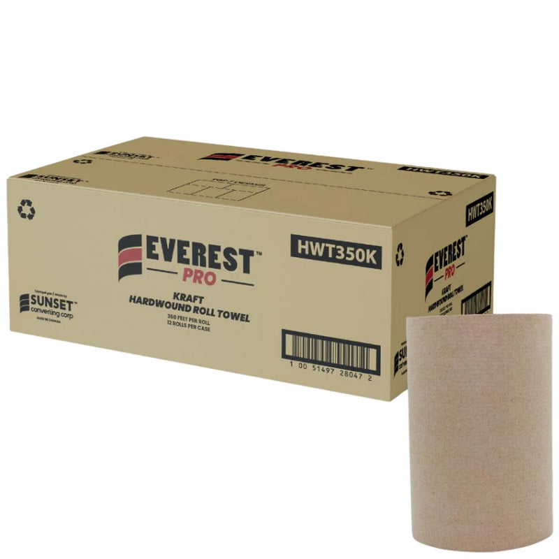 Everest Pro HWT350K - Kraft Hand Paper Towel Roll 350' - 12 Rolls