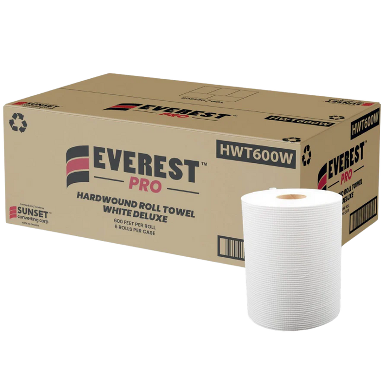 Everest Pro HWT600W - White Hand Paper Towel Roll 600' - 6 Rolls