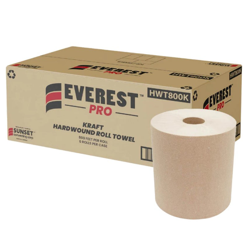 Everest Pro HWT800K - Kraft Hand Paper Towel Roll 800' - 6 Rolls