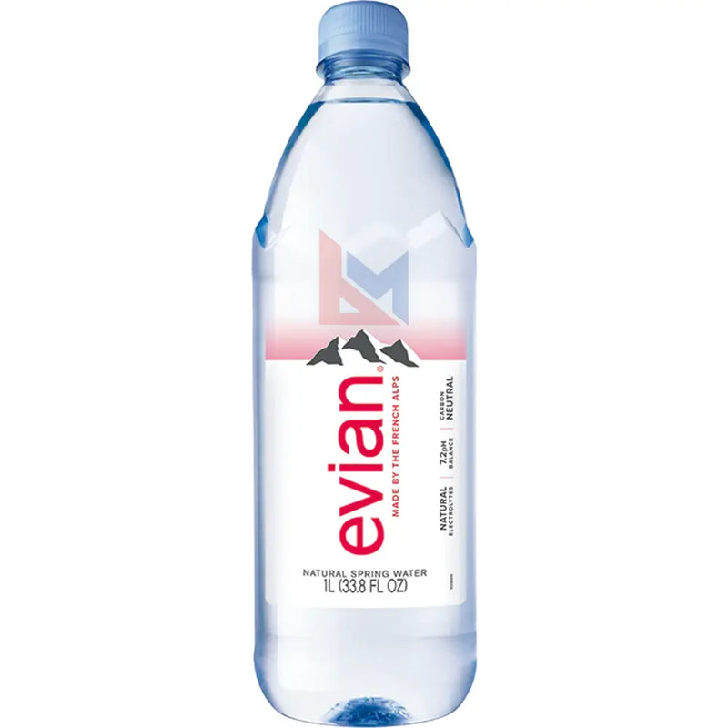 Evian - Natural Spring Water Plastic Bottle - 12 x 1 L