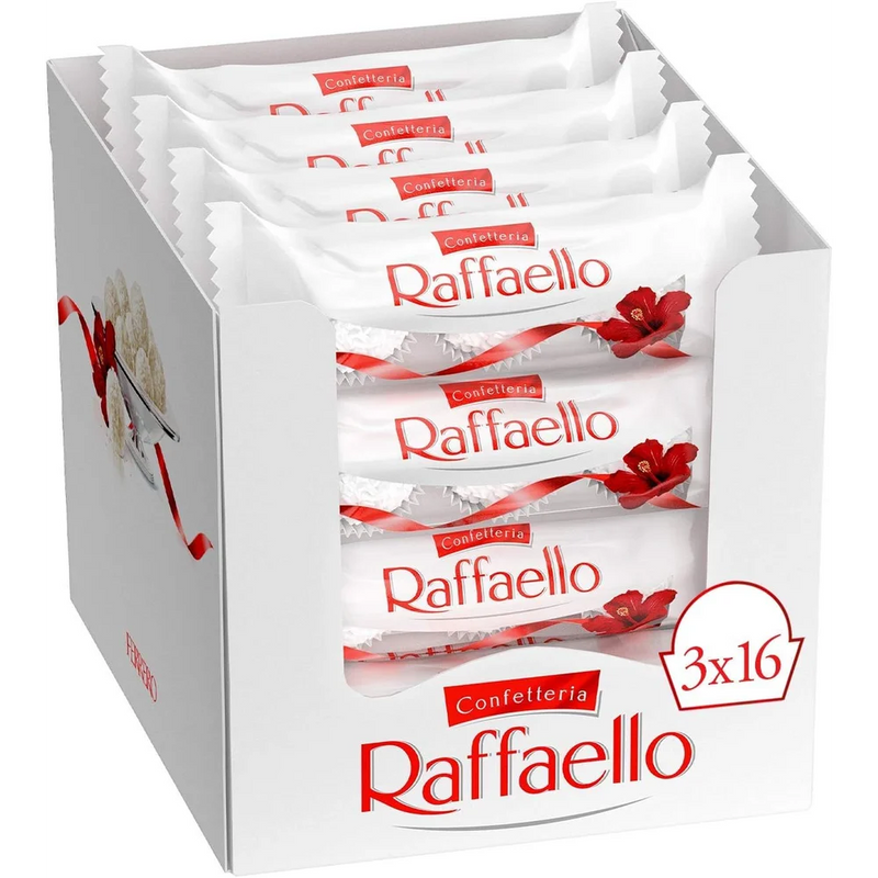 Ferrero Rocher - Raffaello Coconut Almond Speciality Tri Pack, 480g - 16 Packs