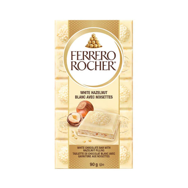 Ferrero Rocher White Chocolate Bar With Hazelnut Filling - 3 x 90g ...