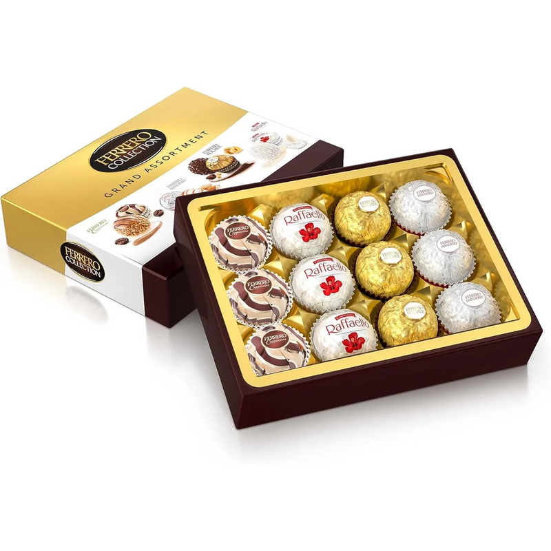 Ferrero Rocher - Grand Assortment Chocolate Confections Gift Box - 12 Pcs