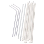 Flexible Plastic Straw White Individually Wrapped
