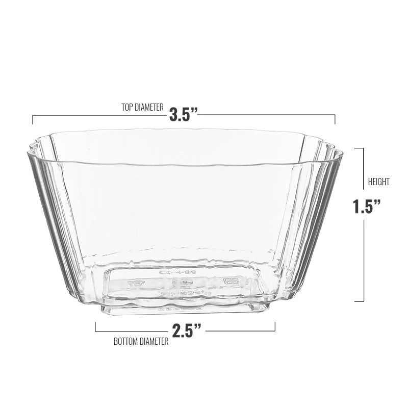 5.5 Oz Clear Pudding Cup, Crinkle Mousse Cup