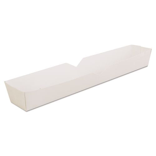 Footlong Hot Dog Tray White 10.25" x 1.5" x 1.25" - 100/Pack