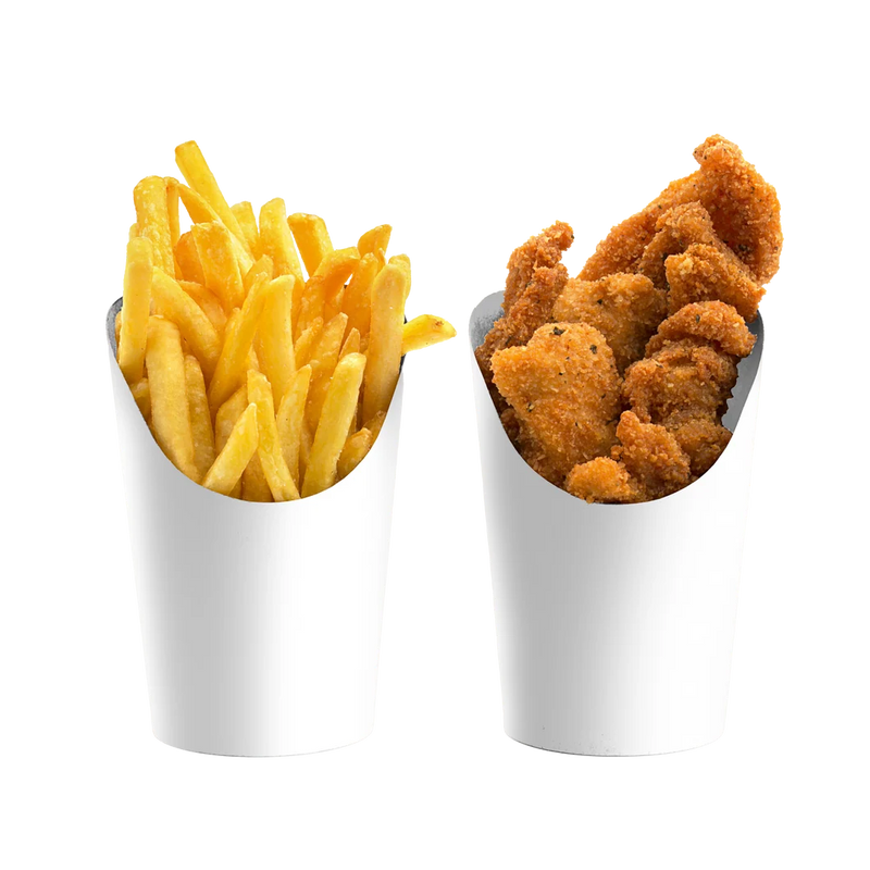 French Fries Paper Cup Holder Round White 