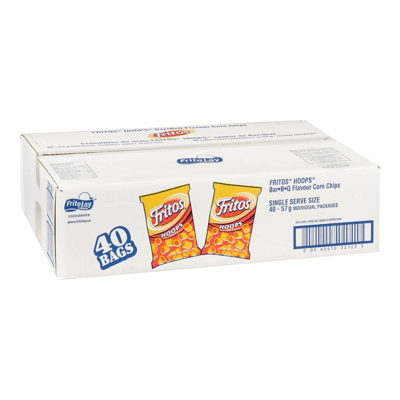Fritos Ranch Hoops Fritos BBQ Hoops Vending Machine Corn Chips Snack Bags 40 x 57g, Bulk ...