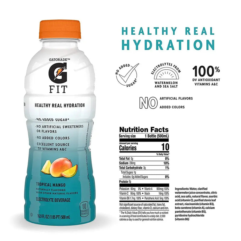 Gatorade - Tropical Mango GFIT - 12 x 500 ml