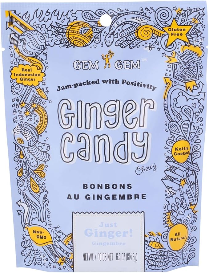 Gem Gem - Ginger Chews Candy Original 100g Bag - 6 Packs