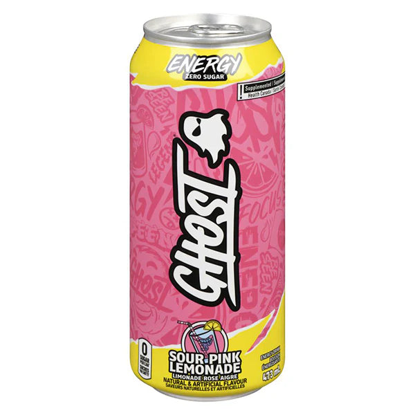 Ghost - Energy Sour Pink Lemonade Zero Sugar - 12 x 473 ml