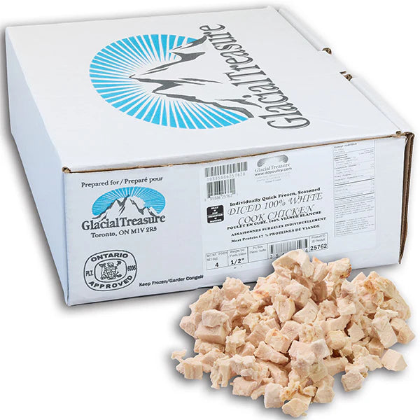 Glacial Treasure - 100% White Diced Fully Cooked Chicken - 4 Kg