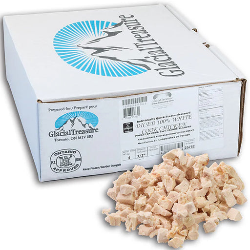 Glacial Treasure - 100% White Diced Fully Cooked Chicken - 4 Kg