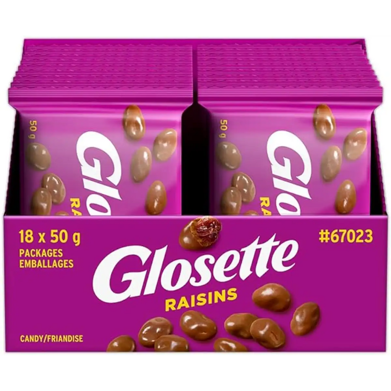Glosette - Raisins, Chocolate Covered Candy - 18 x 50g