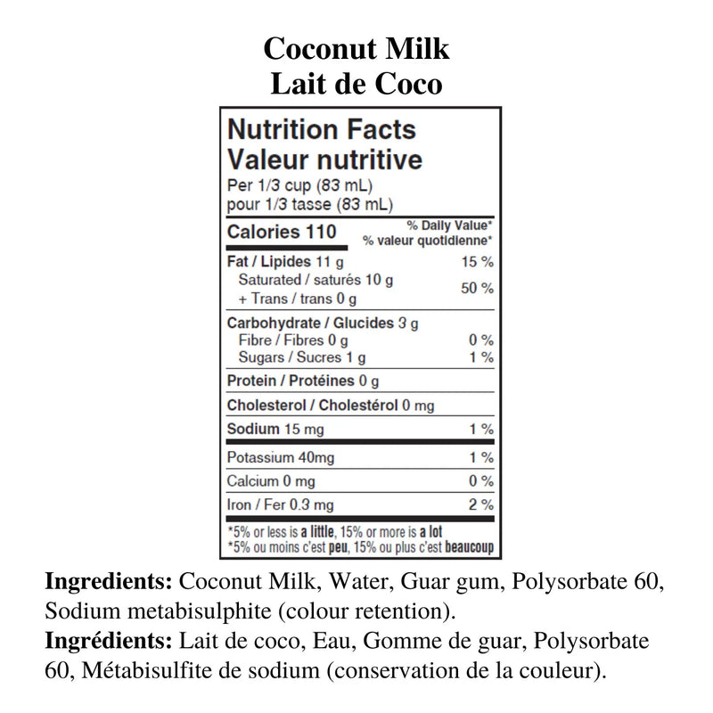 Grace - Coconut Milk - ingredients
