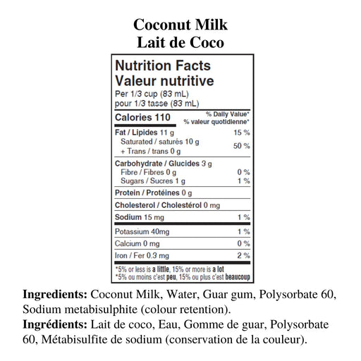 Grace - Coconut Milk - ingredients
