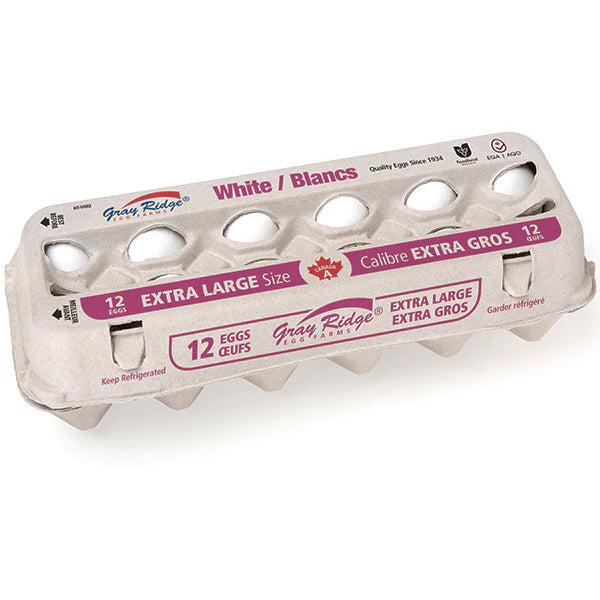 Gray Ridge - Extra Large Eggs Cartons - 1 Dozen