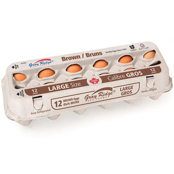 Gray Ridge - Large Brown Eggs - 12 Pack