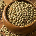Green laird lentils in a bowl