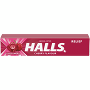 Halls Cherry Flavour Cough Drops 9 Lozenges
