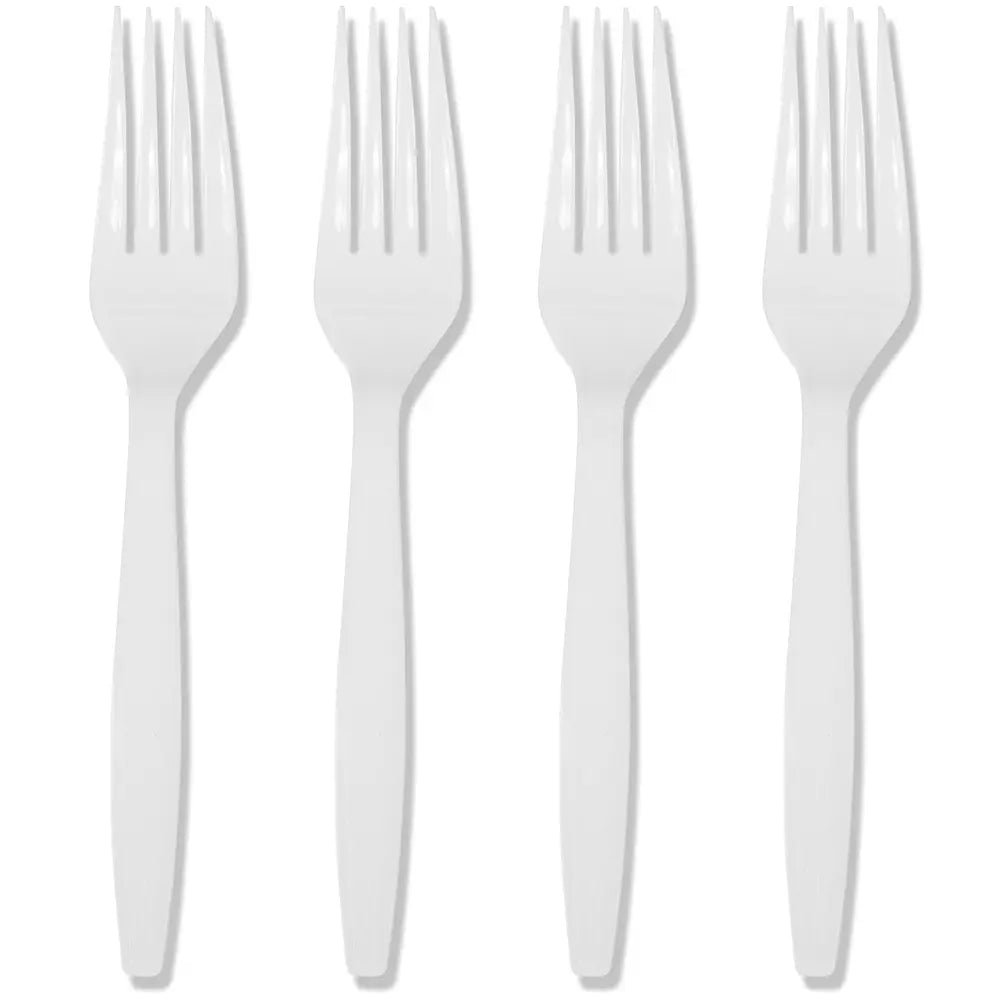 Heavy Duty Plastic Fork Unwrapped White 1000 Qty, Bulk Wholesale — Bulk ...