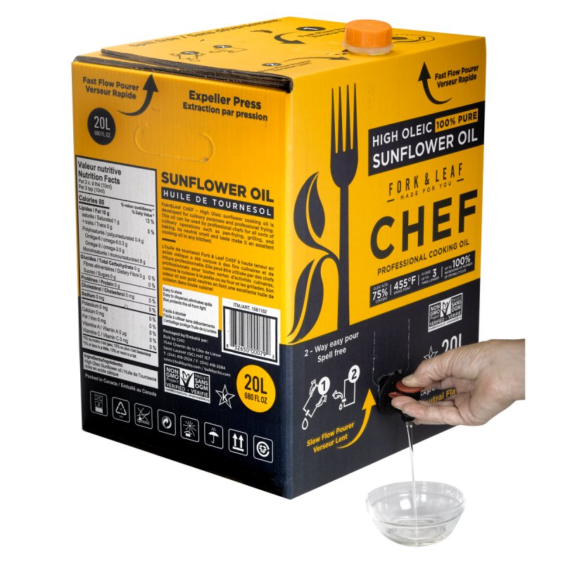 High Oleic 100% Pure Sunflower Oil - 20 L