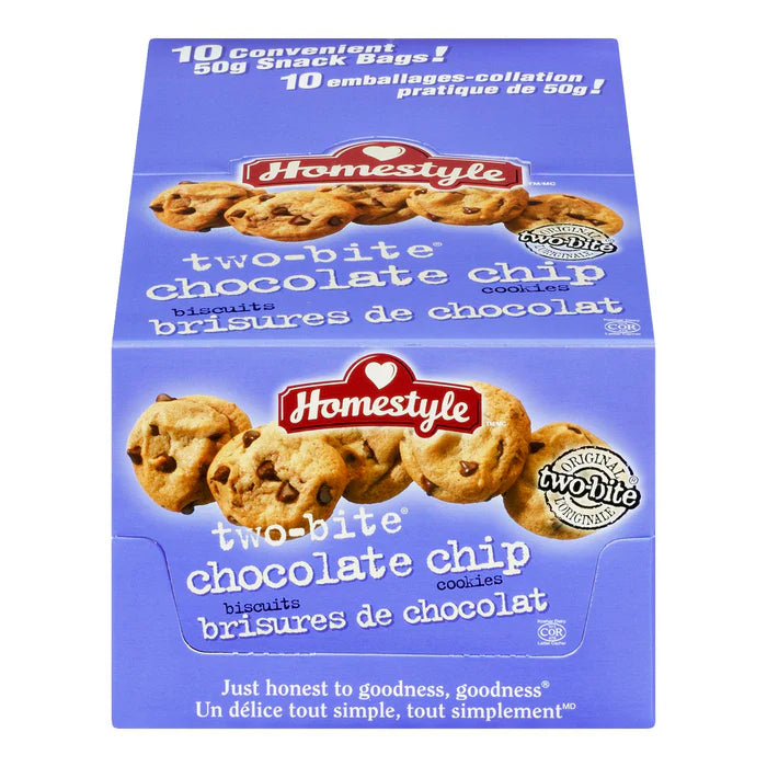 Homestyle - Two-Bite Chocolate Chip Cookies - 10 x 50g