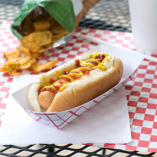 Dura - Hot Dog Tray 7" Red Checker - 1000 / Case