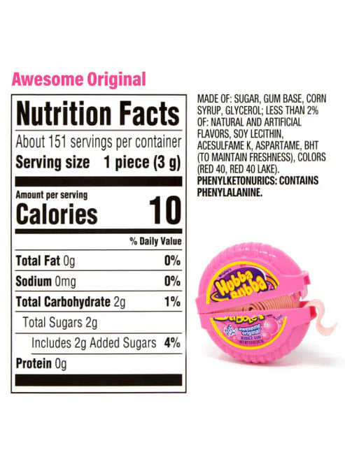 Hubba Bubba - Bubble Tape Gum Awesome Original - 6 x 56g