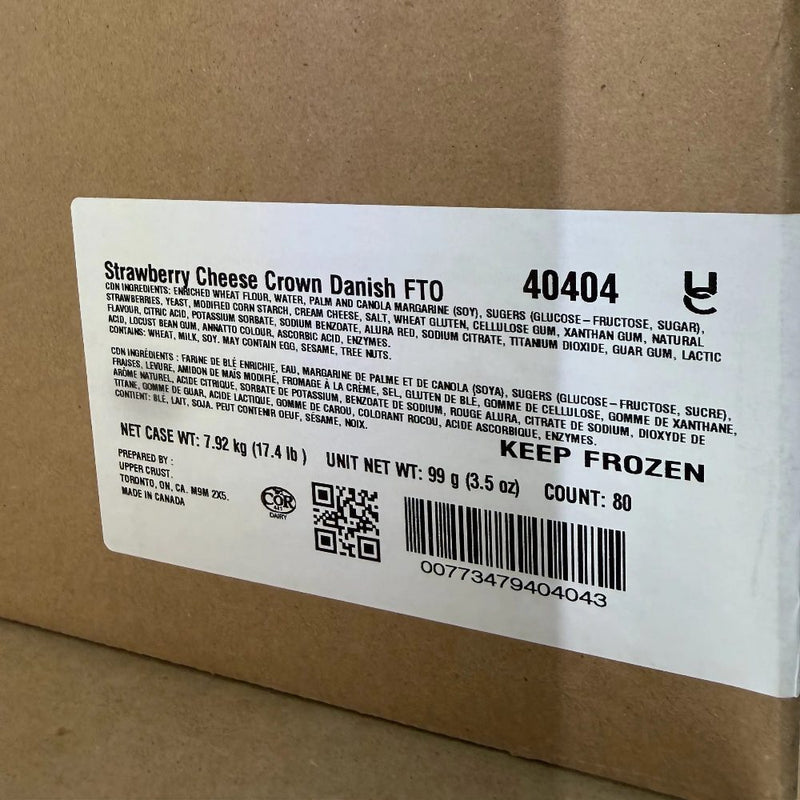 Upper Crust - Strawberry Cheese Crown Danish 3.5 Oz - 80 Pcs