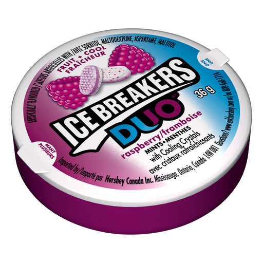 Ice Breakers - Duo Fruit & Cool Sugar Free Mints Raspberry- 6 x 36g