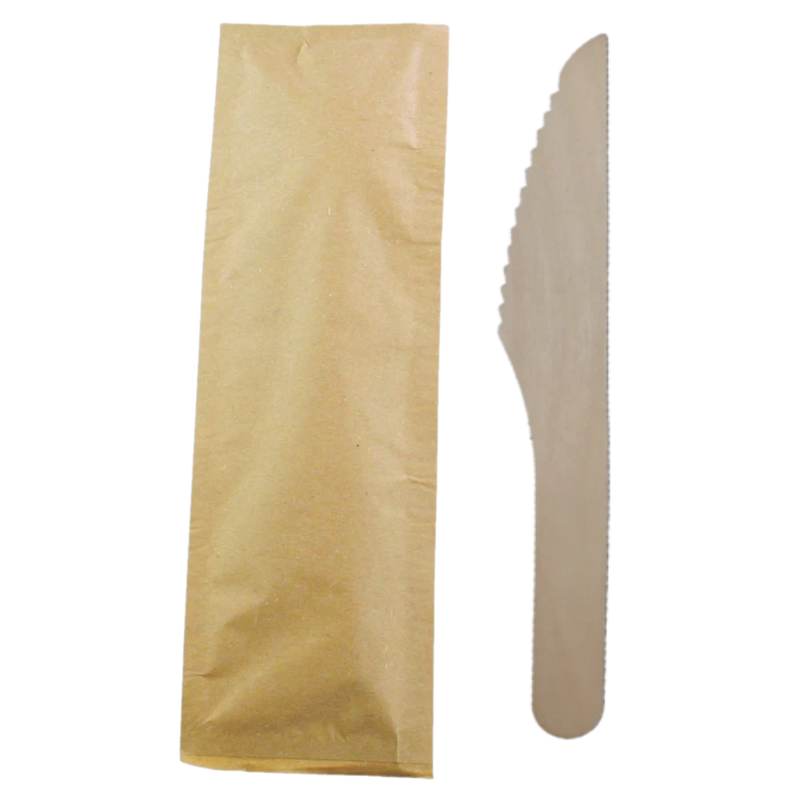 6.5" Individually Wrapped Birch Wood Knife - 1000/Case