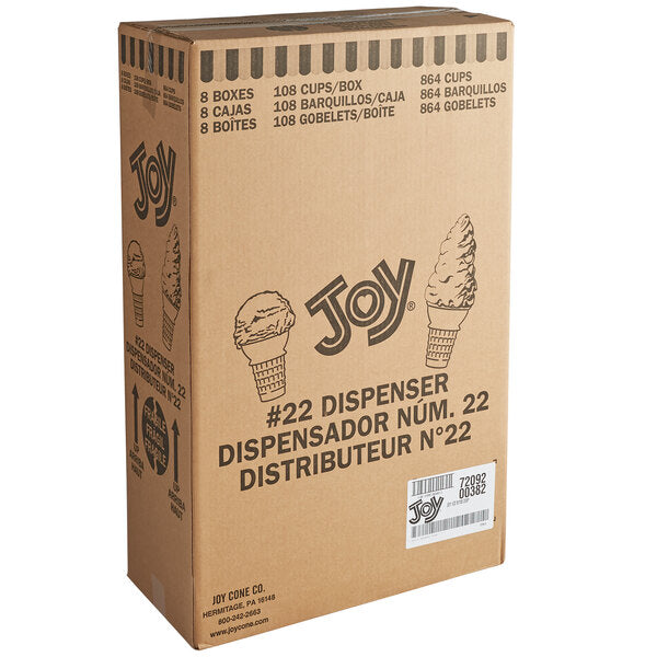 JOY - #22 Dispenser Ice Cream Cups Without Jacket - 8 x 108/Case