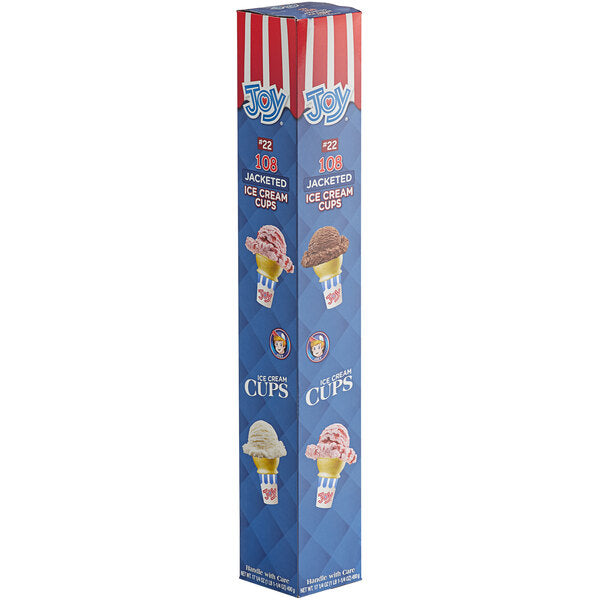 JOY - #22 Jacketed Dispenser Ice Cream Cups - 8 x 108/Case
