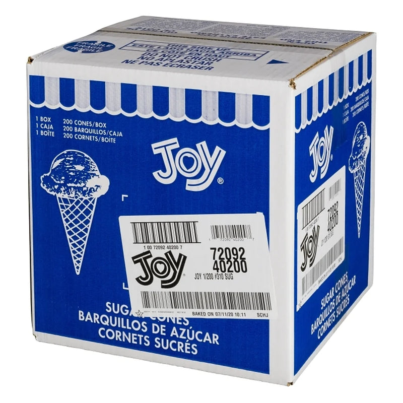 JOY #310 Sugar Ice Cream Cones Without Jacket 2 x 200/Case