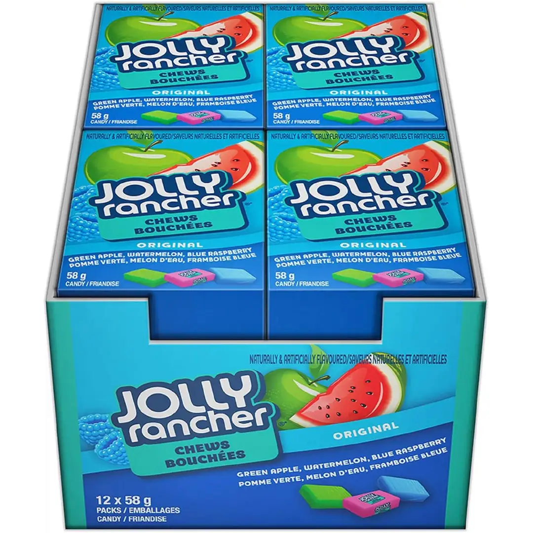 Jolly Rancher Chews Original Flavours 12 x 58g, Bulk Mart Canada