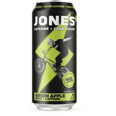 Jones Soda - Green Apple Energy Soda - 12 x 473 ml