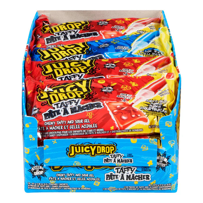 Juicy Drop - Chew Taffy With Sour Gel Pen - 16 x 67g