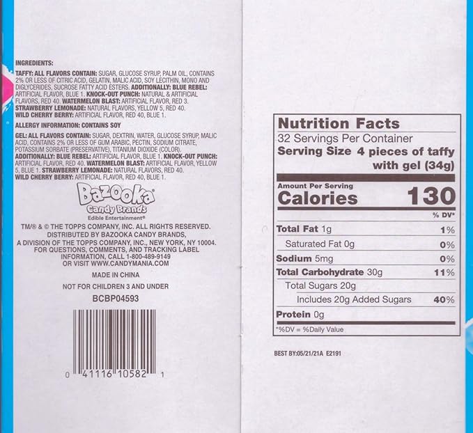 Juicy Drop - Chew Taffy With Sour Gel Pen - 16 x 67g