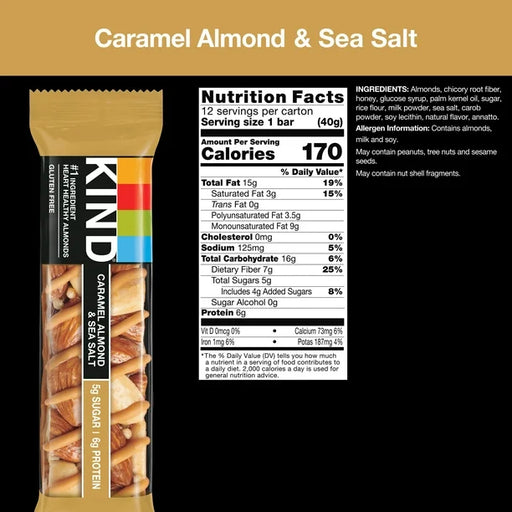 Kind Bar - Almond Caramel & Sea Salt - 12 x 40g