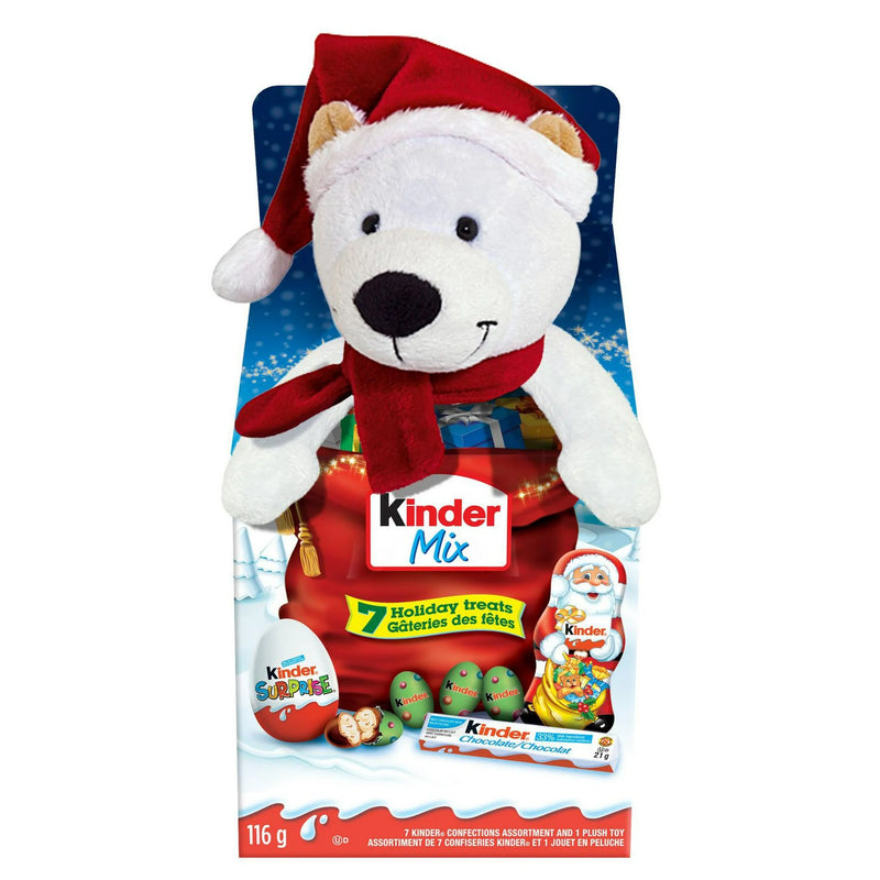 Kinder - Mix 7 Holiday Treats With Plush Toy Assorted Styles - 116g