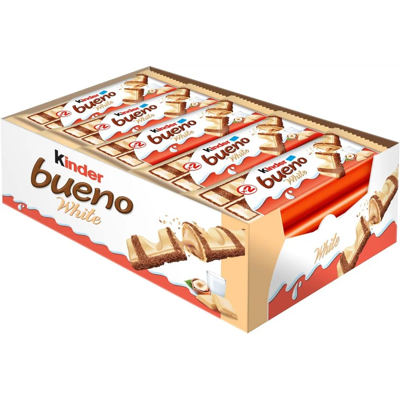 Kinder Bueno White Chocolate & Hazelnut Cream Bar - 20 x 39g