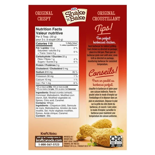 Kraft Heinz - Shake n Bake Original Crispy Coating Mix - 12 x 142g