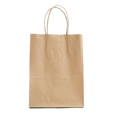 Kraft Paper Bag With Twisted Handle 7" x 3.5" x 8" - 250/Case