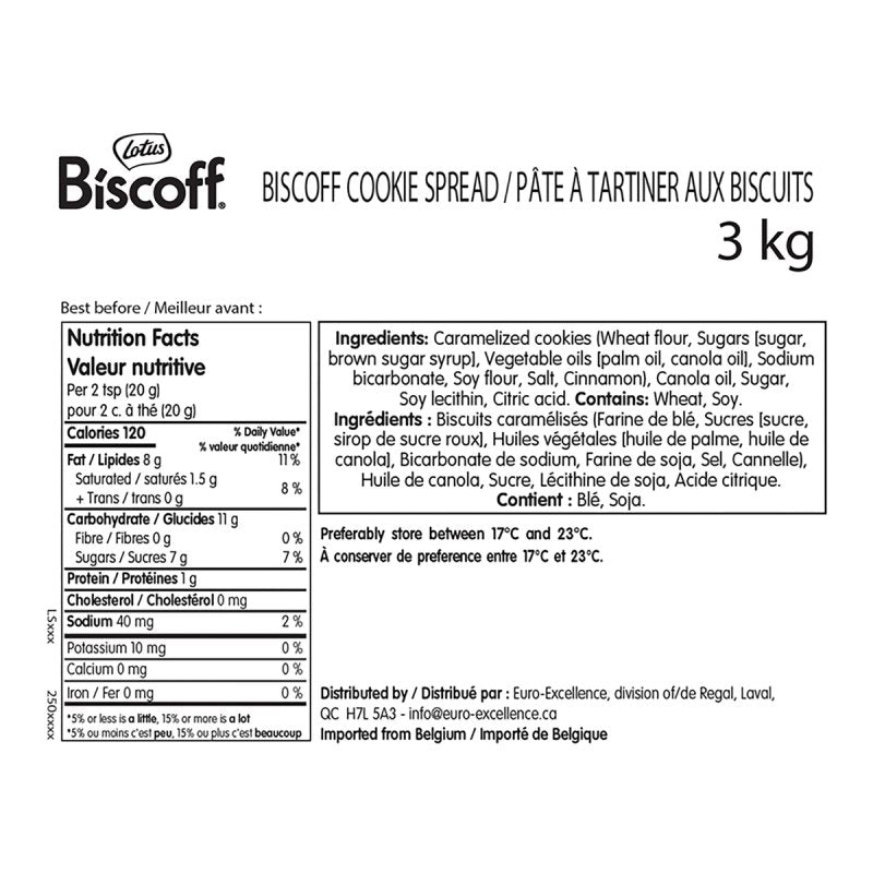 Lotus Biscoff - Creamy Cookie Spread - 3 Kg