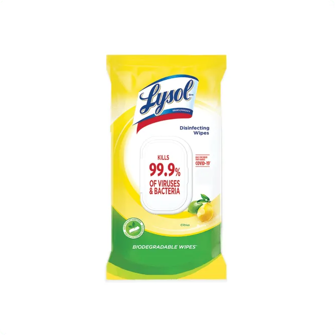 Lysol - Citrus Disinfecting Wipes Flat Pack - 4 x 84 Sheets