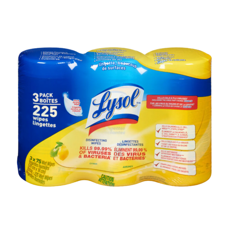 Lysol - Disinfecting Wipes (Lysol Citrus 93705) - 3 x 75 Count