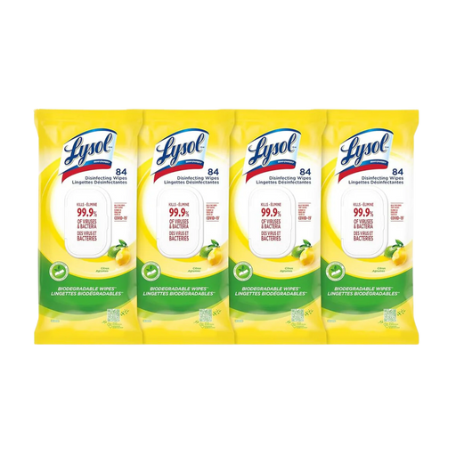 Lysol - Citrus Disinfecting Wipes Flat Pack - 4 x 84 Sheets