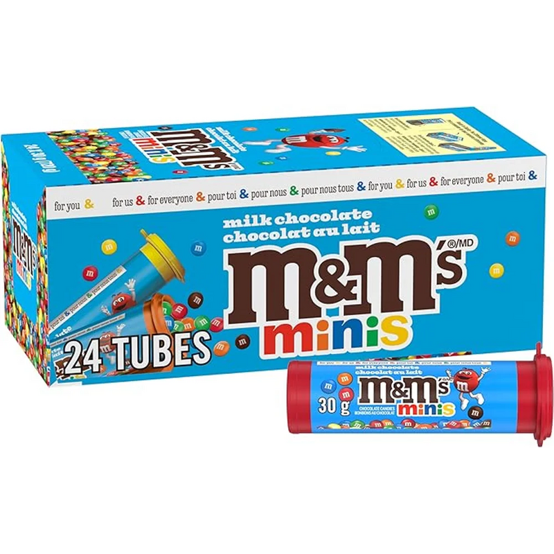 M&M - Minis Milk Chocolate Candy Tubes - 24 x 30g